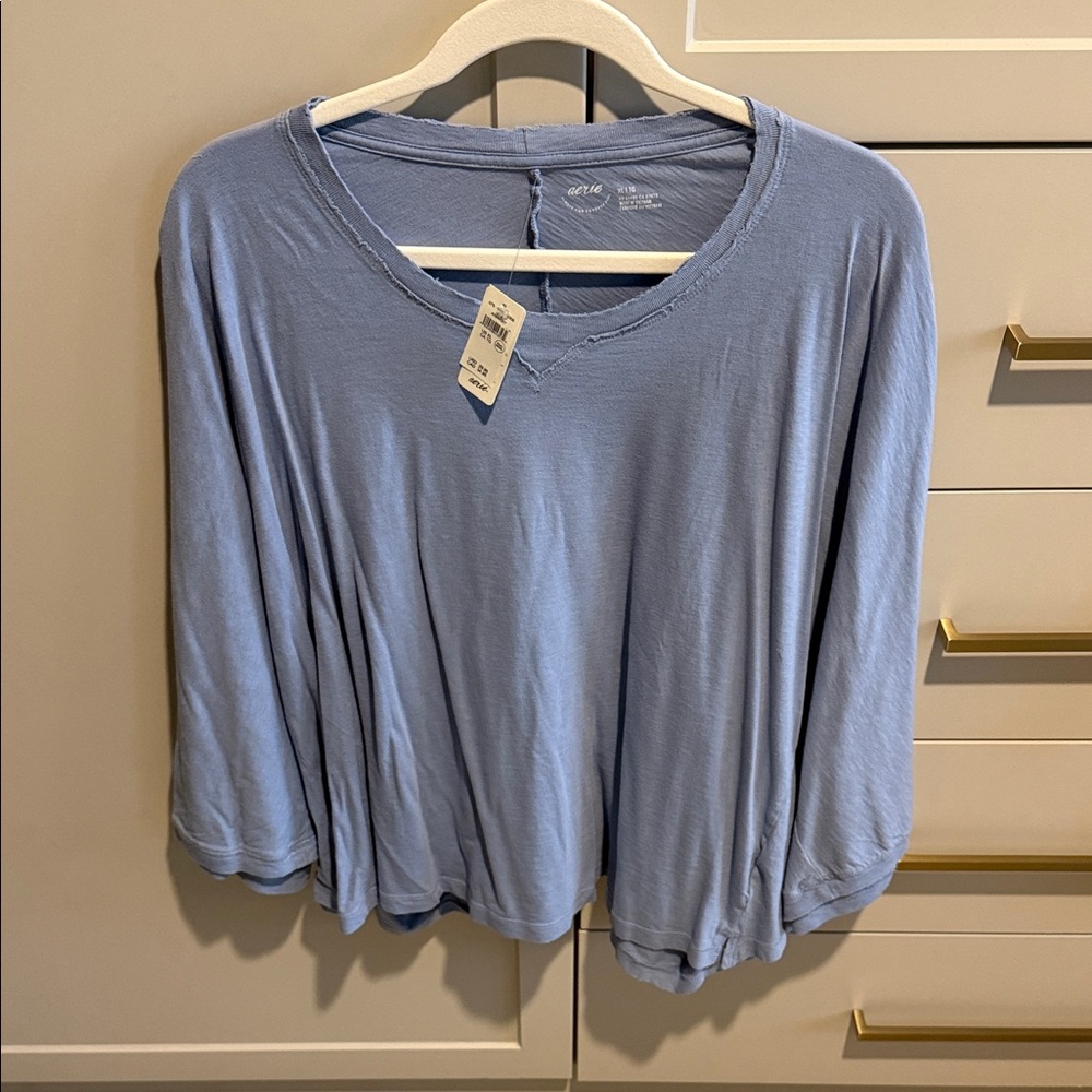 Aerie Women's Light Blue Long Sleeve Top